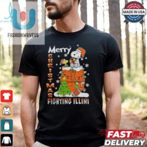 Illinois Fighting Illini Snoopy And Woodstock Merry Christmas Shirt fashionwaveus 1 1