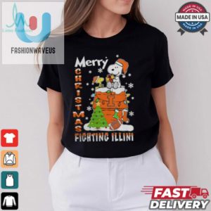 Illinois Fighting Illini Snoopy And Woodstock Merry Christmas Shirt fashionwaveus 1 2