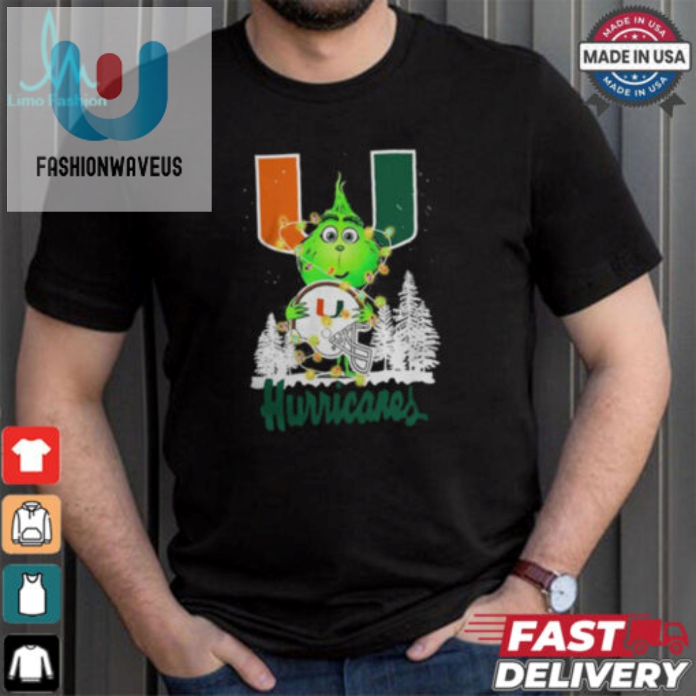 The Grinch Hug Miami Hurricanes Helmet Christmas Shirt 