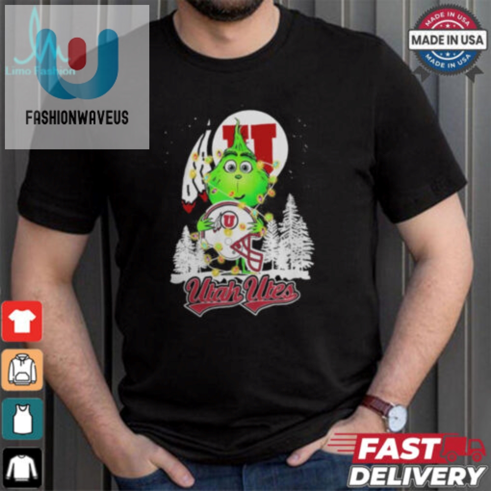 The Grinch Hug Utah Utes Helmet Christmas Shirt 