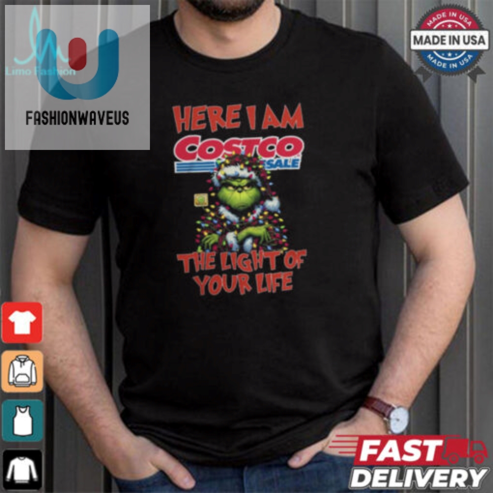 Santa Grinch Here I Am Costco Wholesale The Light Of Your Life Christmas Light Shirt 