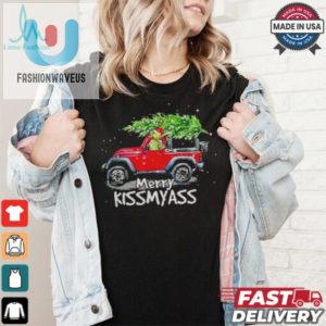 Grinch Hat Santa Car Jeep Merry Kissmyass Christmas Shirt fashionwaveus 1 2