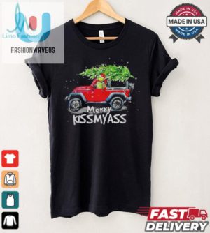 Grinch Hat Santa Car Jeep Merry Kissmyass Christmas Shirt fashionwaveus 1 4