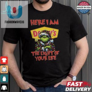 Santa Grinch Here I Am Dennys The Light Of Your Life Christmas Light Shirt fashionwaveus 1 1