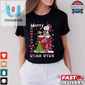 Utah Utes Snoopy And Woodstock Merry Christmas Shirt fashionwaveus 1 2