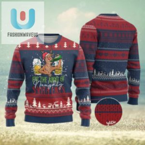 Xmas Drinking Ugly Christmas Sweater Reindeer Beer Drunk Im The Kind Of Naughty Santa Likes fashionwaveus 1 1