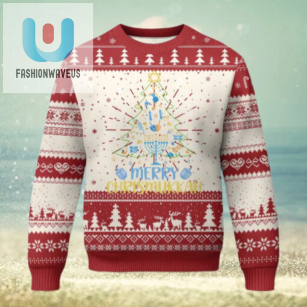 Christmas Hanukkah Ugly Christmas Sweater Merry Christmukkah Jewish Christmas Tree Chanukah 