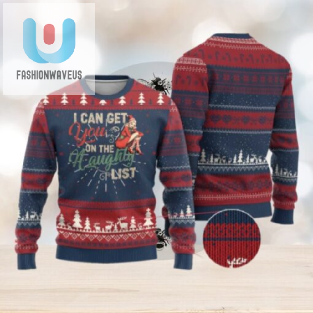 I Can Get You On The Naughty List Santa Lady Vintage Xmas Ugly Christmas Sweater fashionwaveus 1
