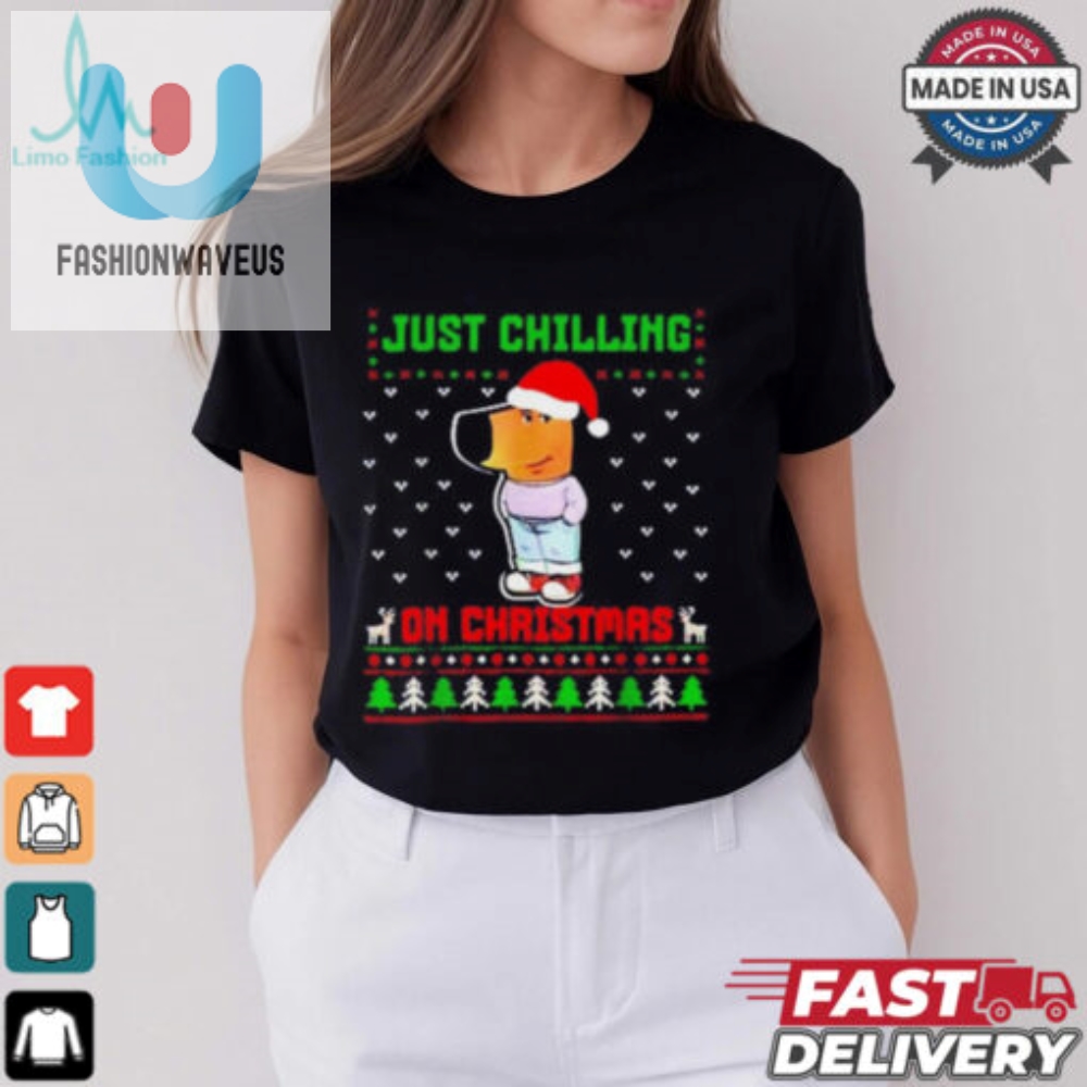 Chill Guy Just Chilling On Christmas Ugly Shirt 