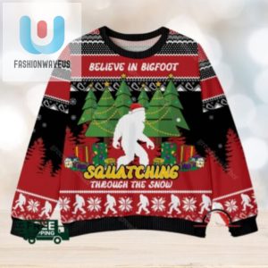 Bigfoot Squatching Through The Snow Ugly Christmas Sweater fashionwaveus 1 1