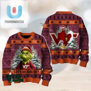 The Grinch X Virginia Tech Hokies Lets Go Hokies Christmas Ugly Sweater fashionwaveus 1 1