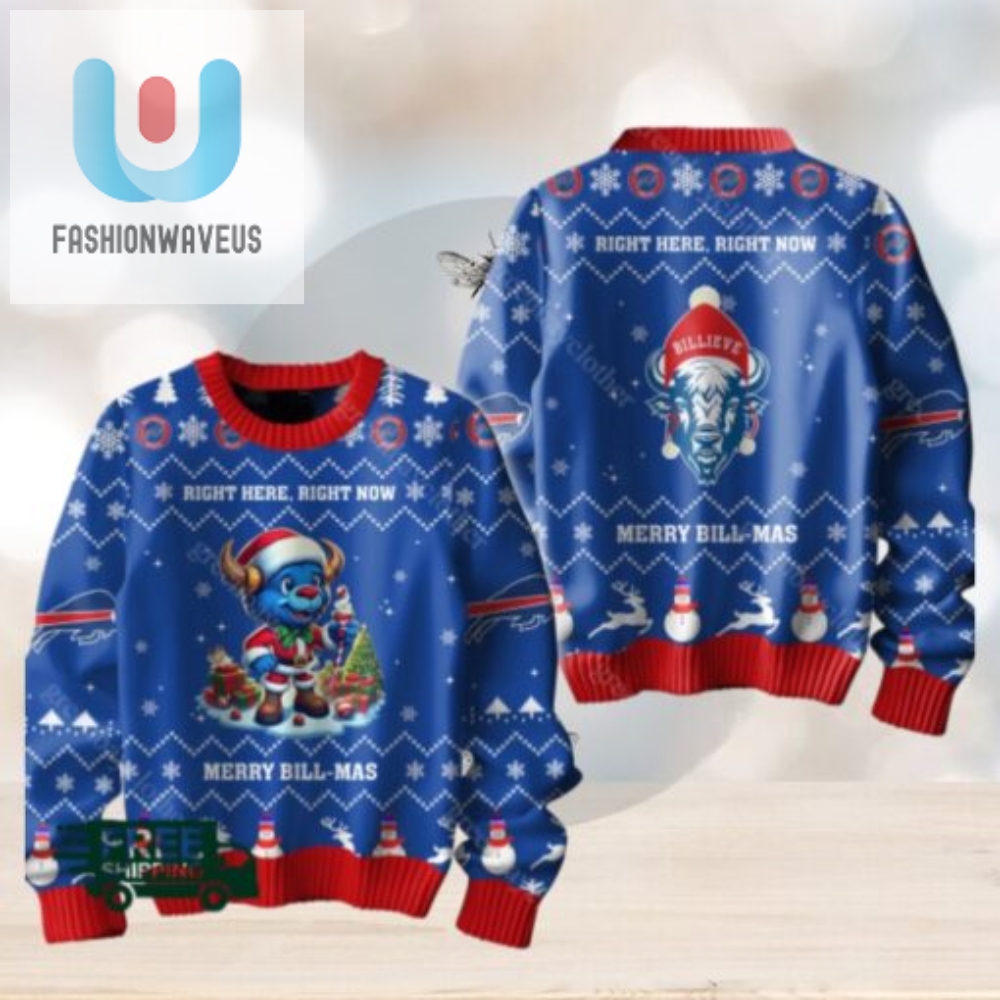 Buffalo Bills Merry Bill Mas Christmas Ugly Sweater 