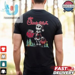 Santa Jack Skellington Chick Fil A Logo Merry Christmas 2024 Shirt fashionwaveus 1 1