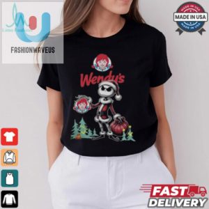 Santa Jack Skellington Wendys Logo Merry Christmas 2024 Shirt fashionwaveus 1 2