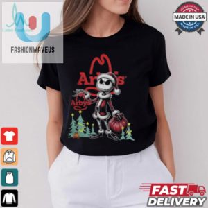 Santa Jack Skellington Arbys Logo Merry Christmas 2024 Shirt fashionwaveus 1 2