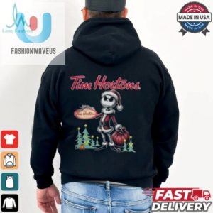 Santa Jack Skellington Tim Hortons Logo Merry Christmas 2024 Shirt fashionwaveus 1 3