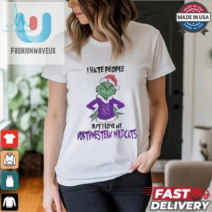 I Hate People But I Love My Northwestern Wildcats Grinch Merry Christmas Shirt fashionwaveus 1 1