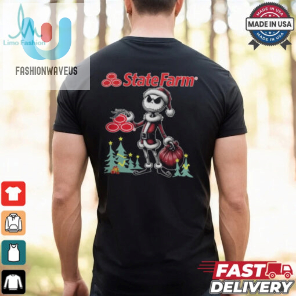 Santa Jack Skellington State Farm Logo Merry Christmas 2024 Shirt 