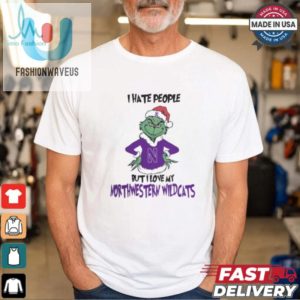 I Hate People But I Love My Northwestern Wildcats Grinch Merry Christmas Shirt fashionwaveus 1 2