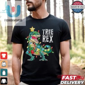 Dinosaur Christmas Tree Rex Pajamas Men Boys Xmas Lights Christmas T Shirt fashionwaveus 1 2