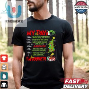 My Day Im Booked Santa Christmas Xmas Snow Pajamas Holiday Christmas T Shirt fashionwaveus 1 2